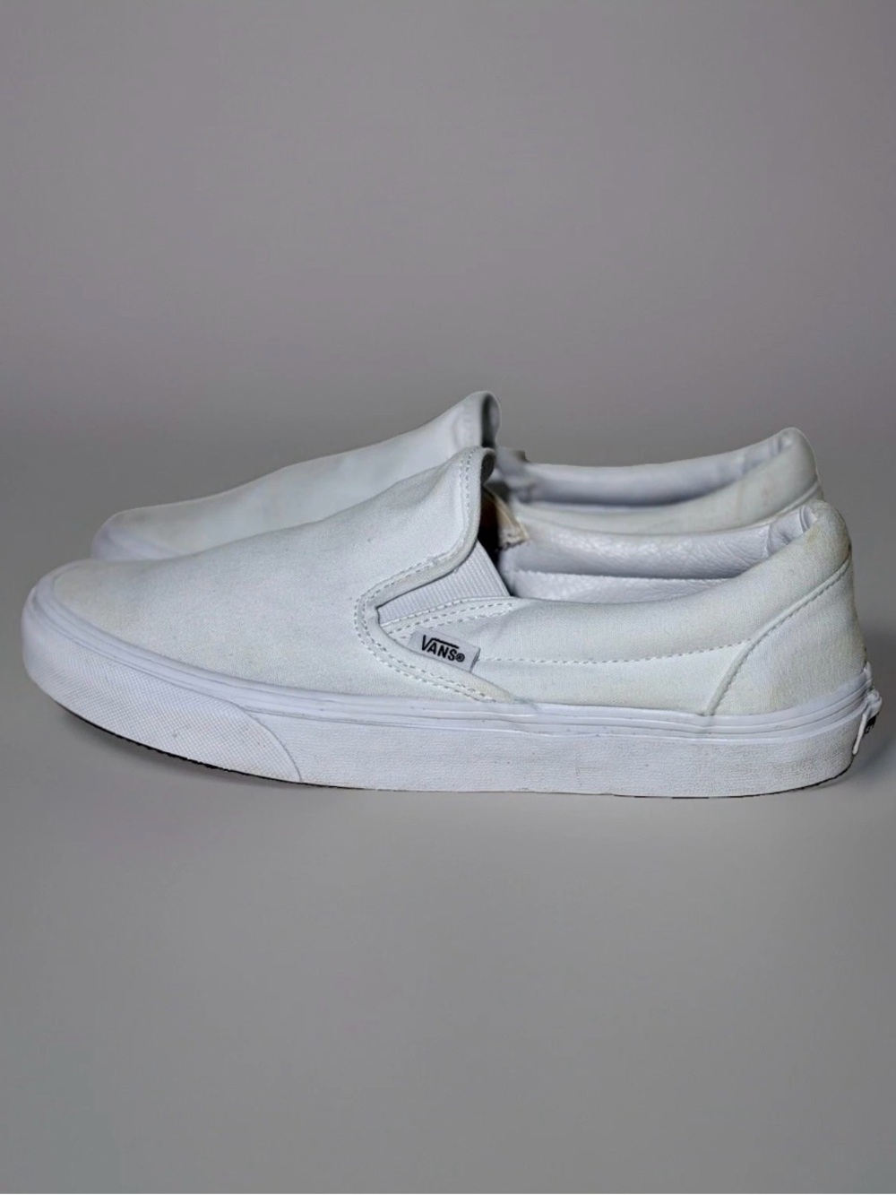 Vans White Classic Slip-On Loafers